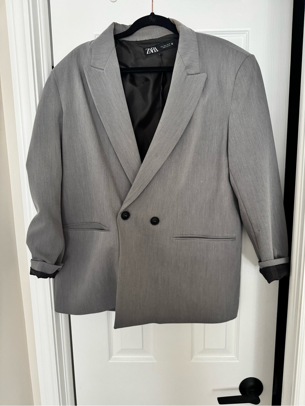 ZARA Woman’s Double-Breasted Gray Blazer